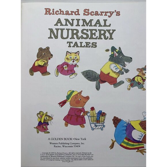 Richard Scarry's Animal Nursery Tales Picture Book Vintage 1975 Golden Book - Picture 5 of 10
